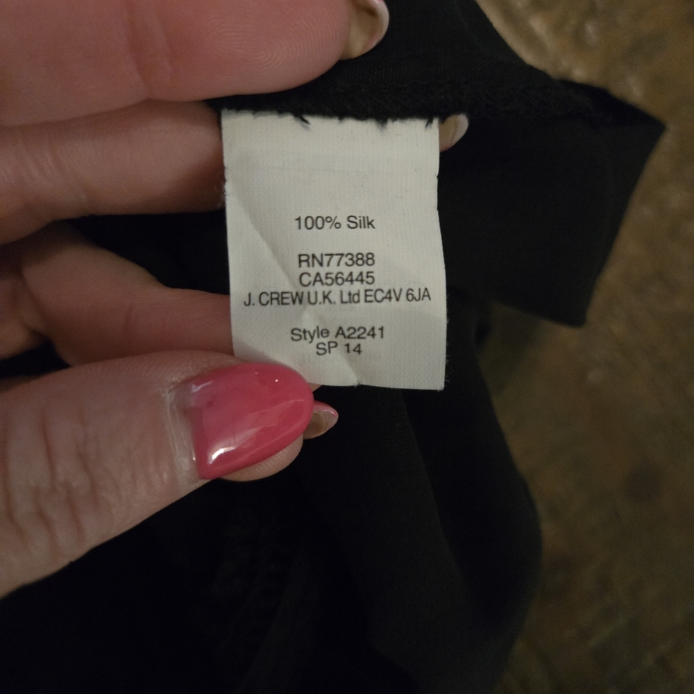 Madewell Black Lace Detail Blouse Peplum Eyelet 100% Silk Office Grunge - Picture 4 of 5